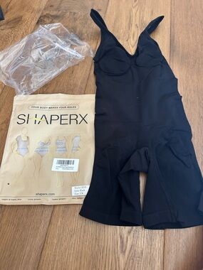 ShaperX Black Sculpting Bodysuit for Women - Supportive Seamless Shapewear